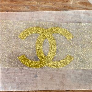 Chanel gold logo iron on